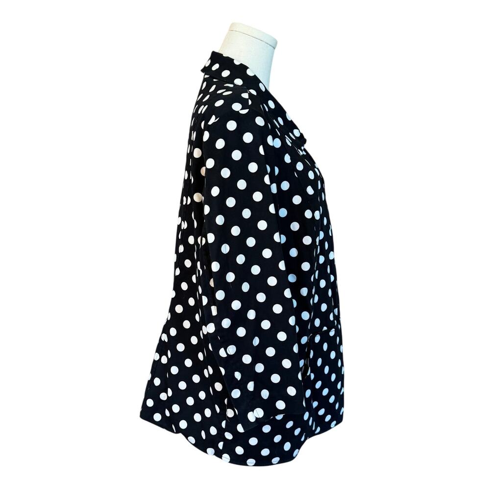 CJ Banks 1X Black Blazer White Polka Dots Lined Pockets - Picture 6 of 11
